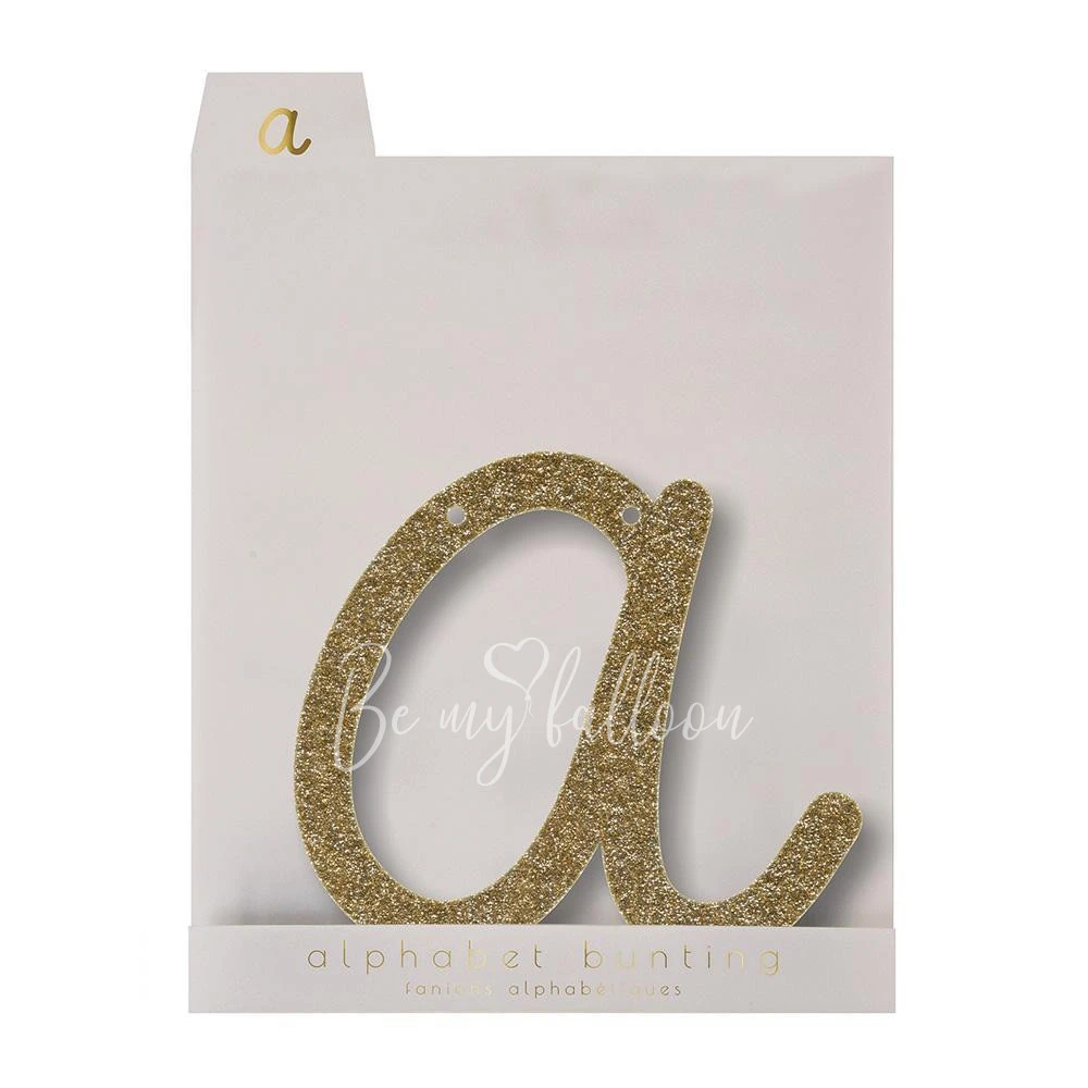 Gold Glitter A Acrylic Bunting