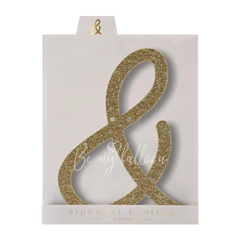 Gold Glitter Ampersand Acrylic Bunting
