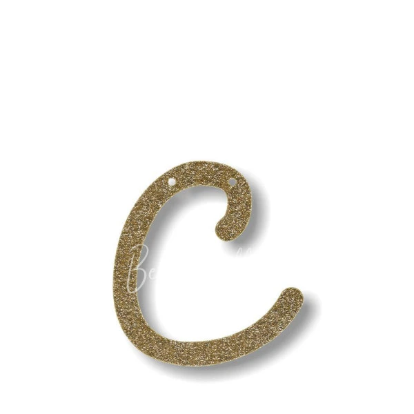 Gold Glitter C Acrylic Bunting