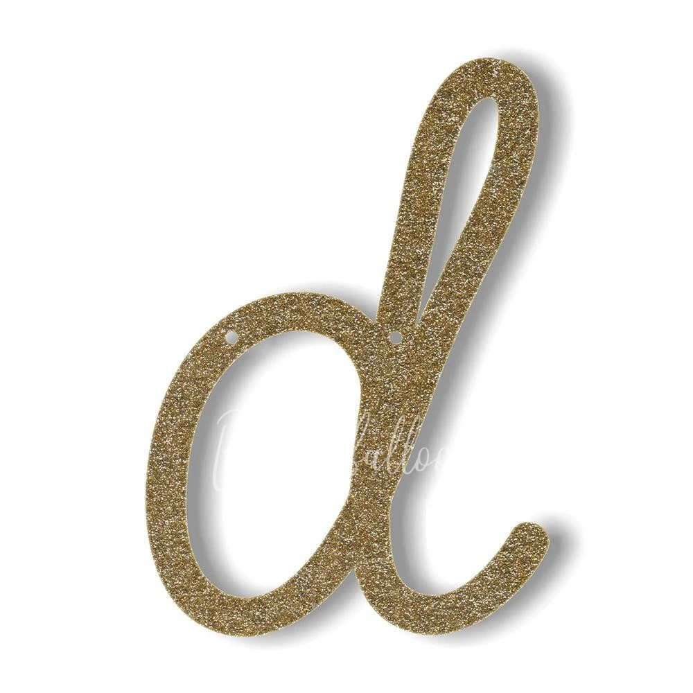 Gold Glitter D Acrylic Bunting