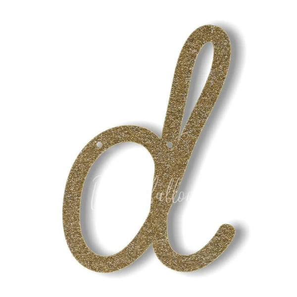 Gold Glitter D Acrylic Bunting