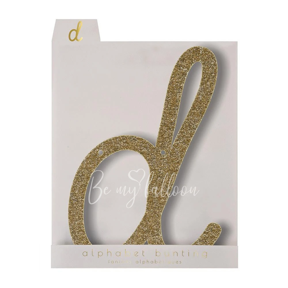 Gold Glitter D Acrylic Bunting