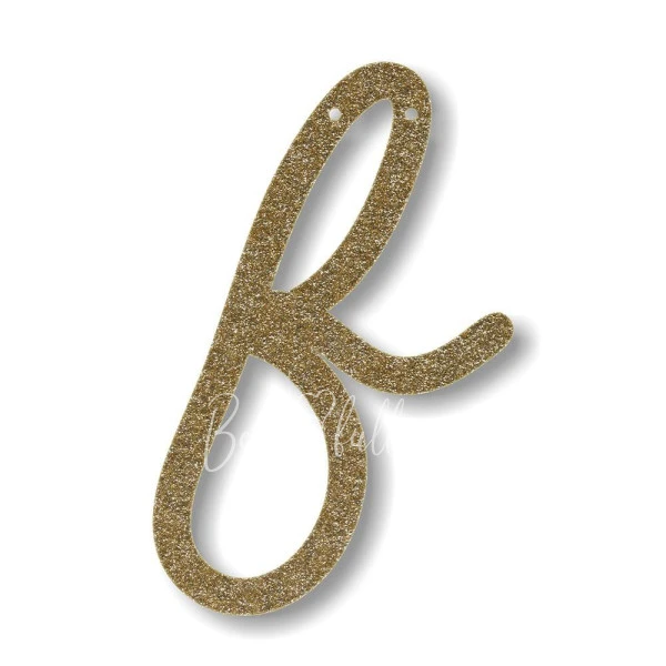 Gold Glitter F Acrylic Bunting