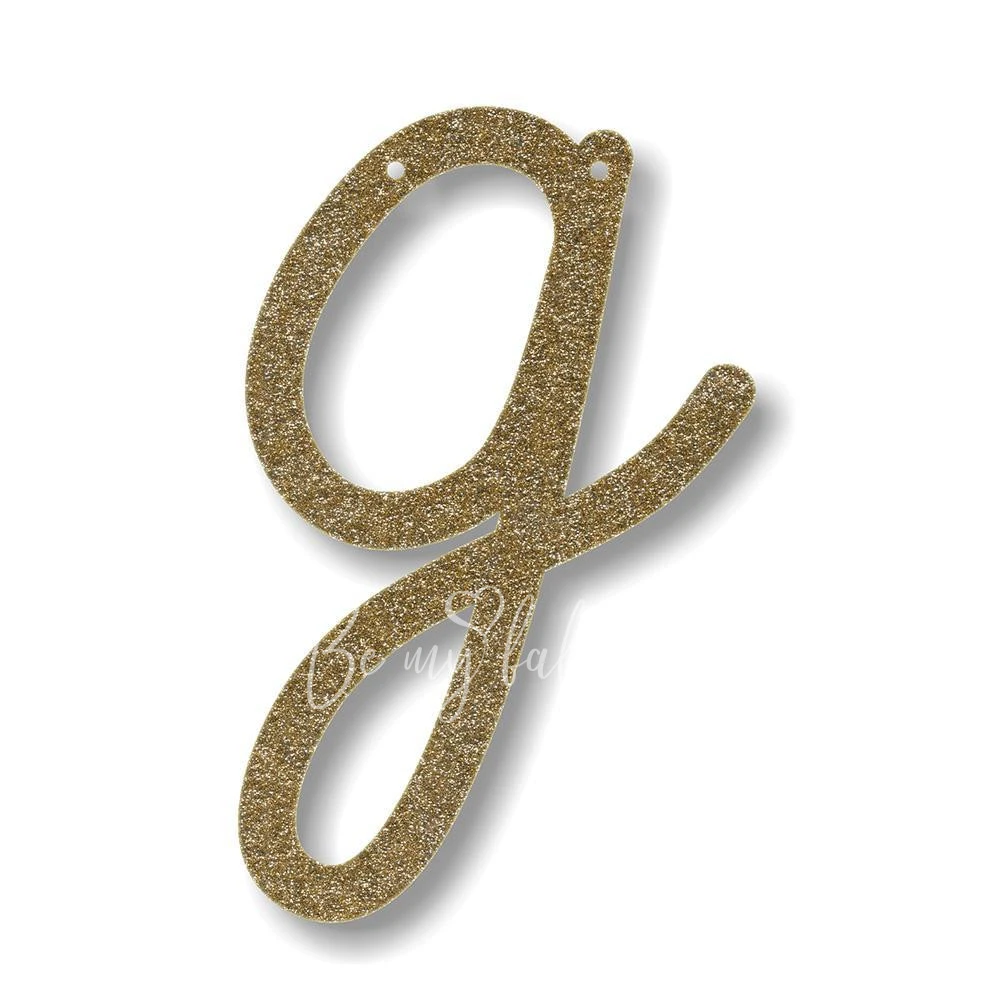 Gold Glitter G Acrylic Bunting