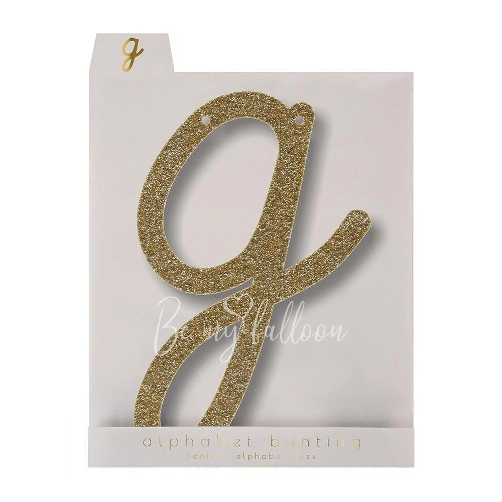 Gold Glitter G Acrylic Bunting