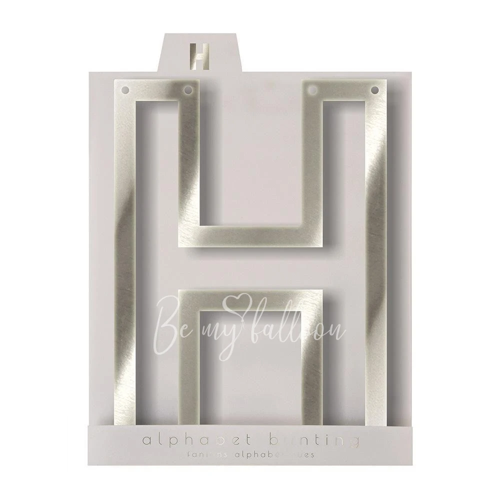 Silver H Acrylic Bunting