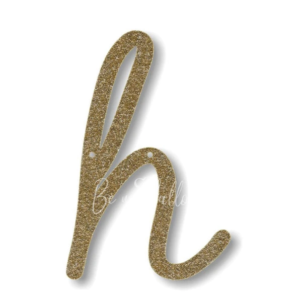 Gold Glitter H Acrylic Bunting