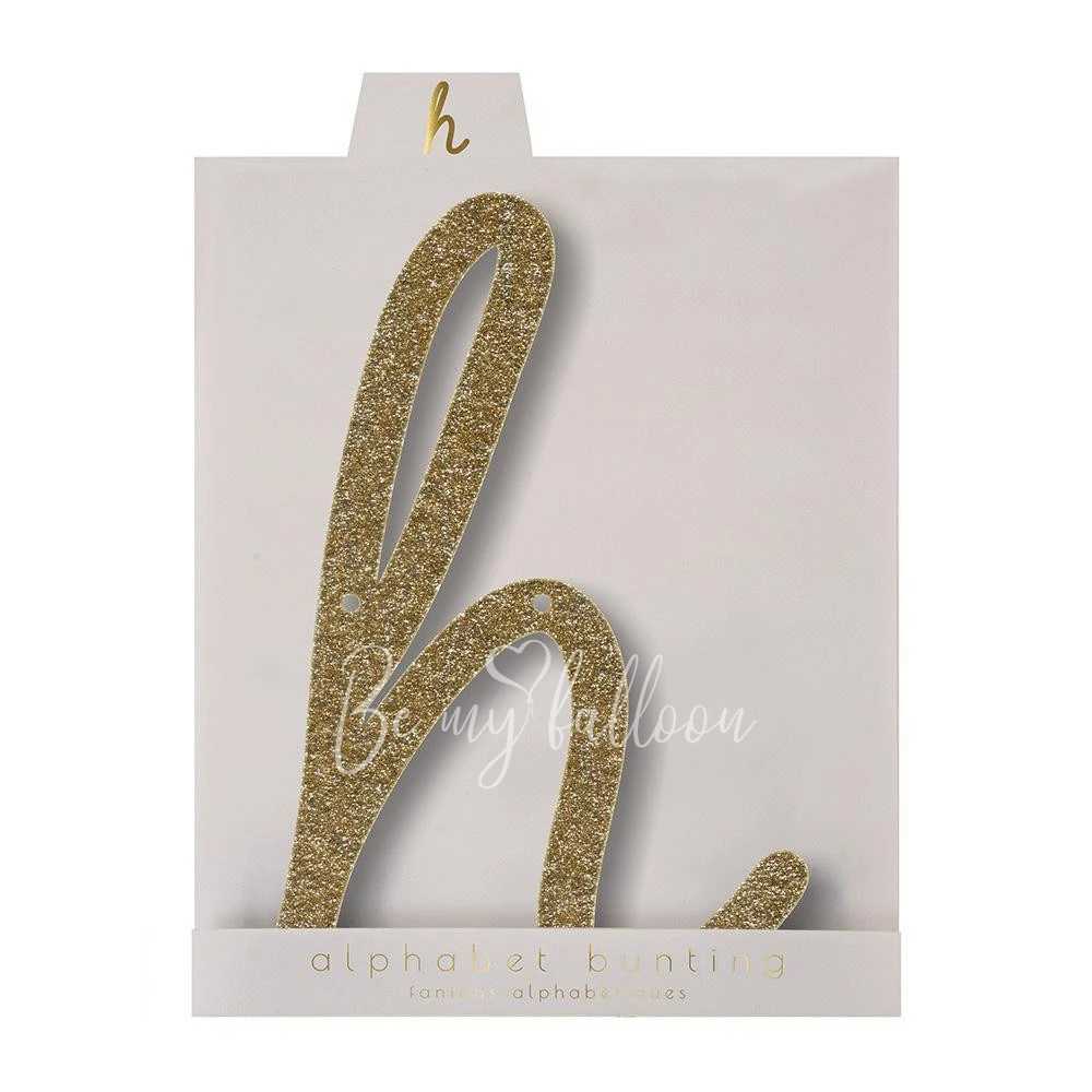 Gold Glitter H Acrylic Bunting