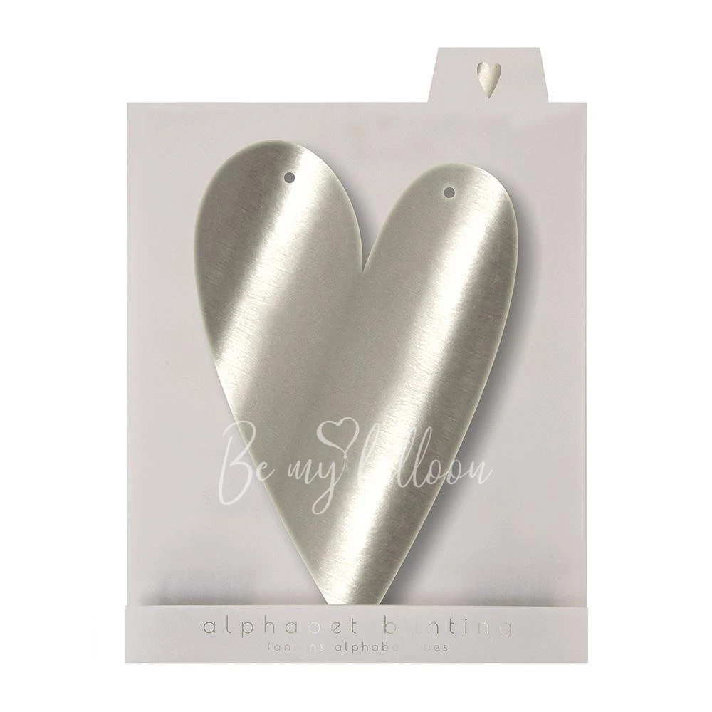 Silver Heart Acrylic Bunting