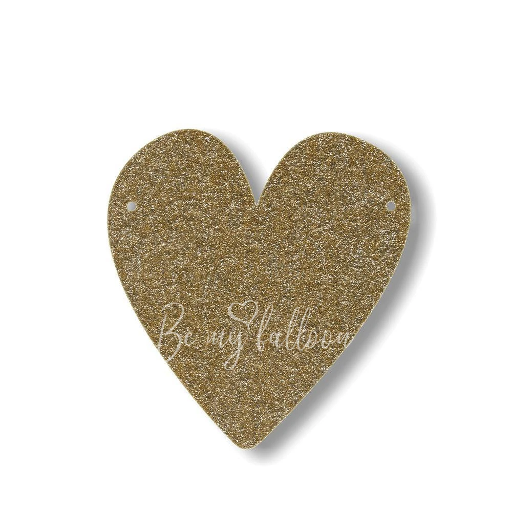 Gold Glitter Heart Acrylic Bunting