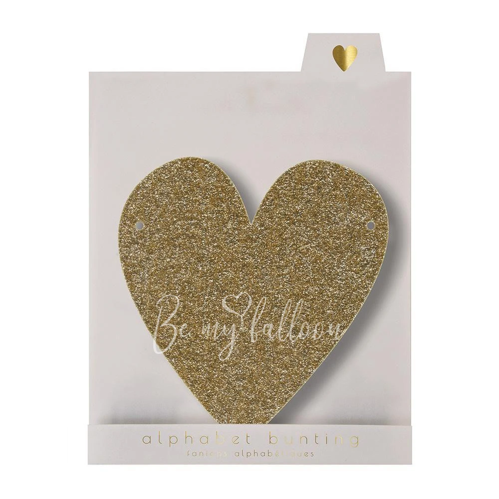 Gold Glitter Heart Acrylic Bunting