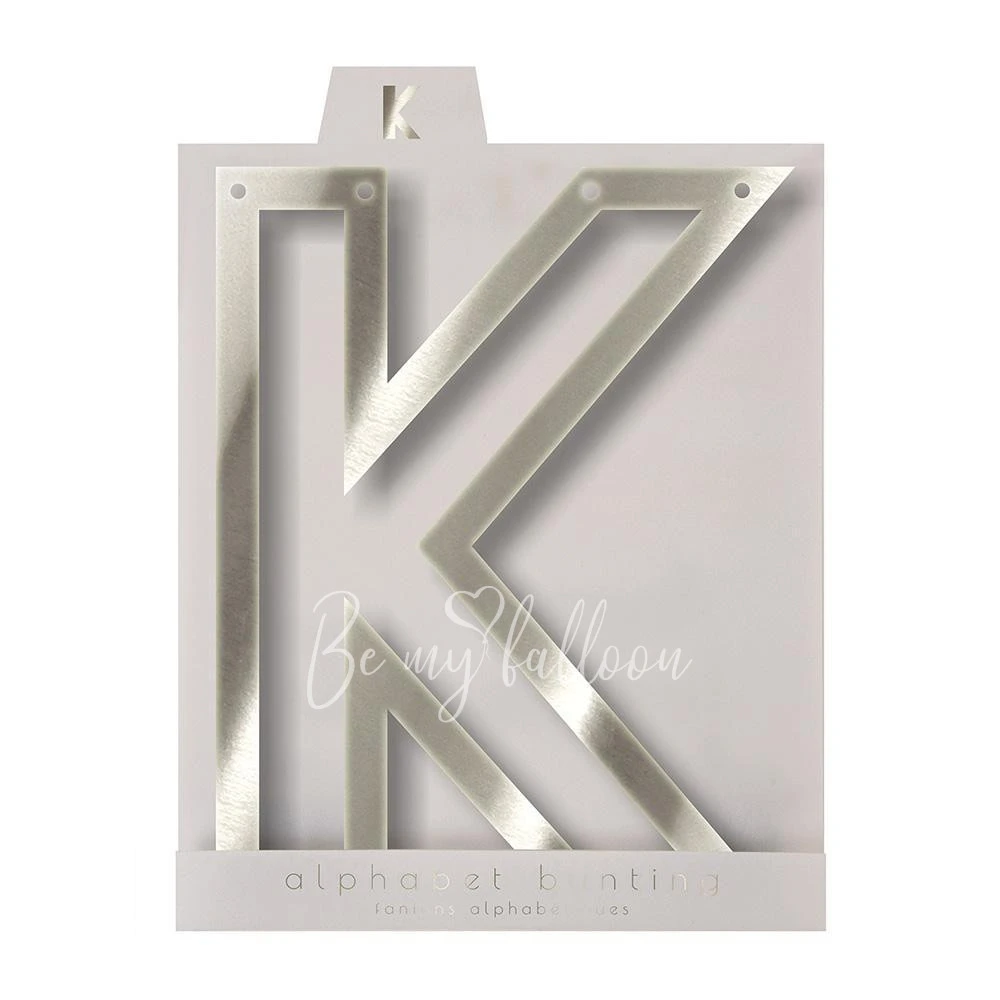 Silver K Acrylic Bunting