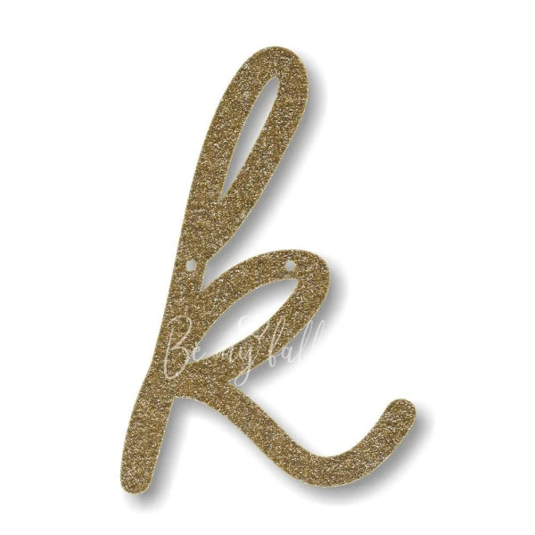 Gold Glitter K Acrylic Bunting