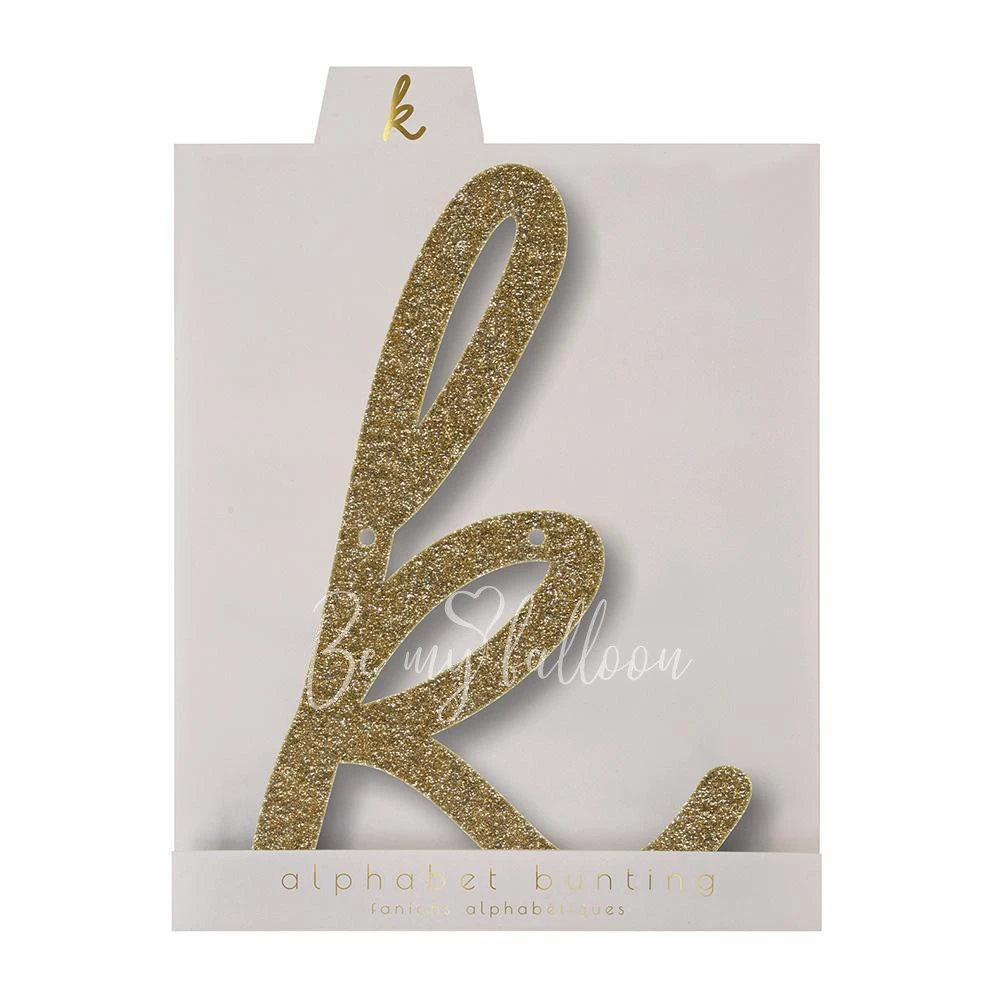 Gold Glitter K Acrylic Bunting