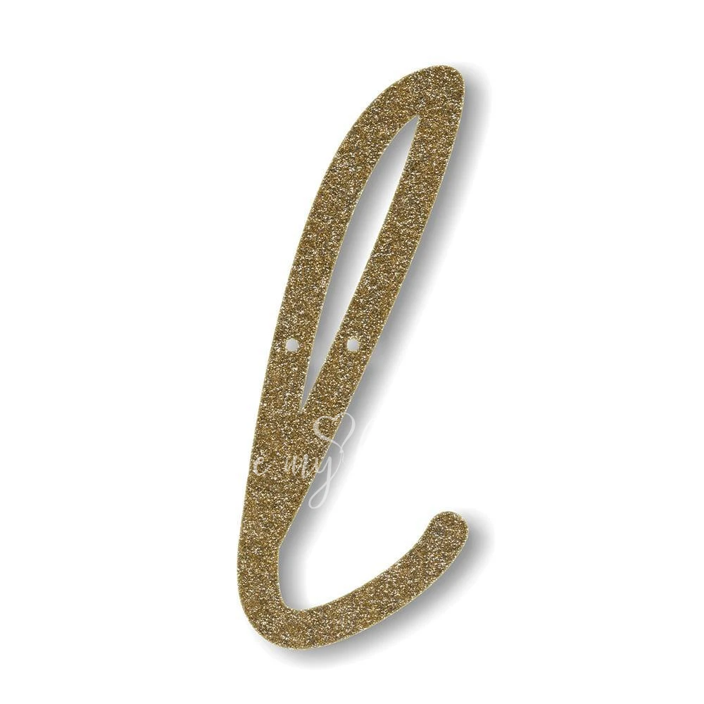 Gold Glitter L Acrylic Bunting
