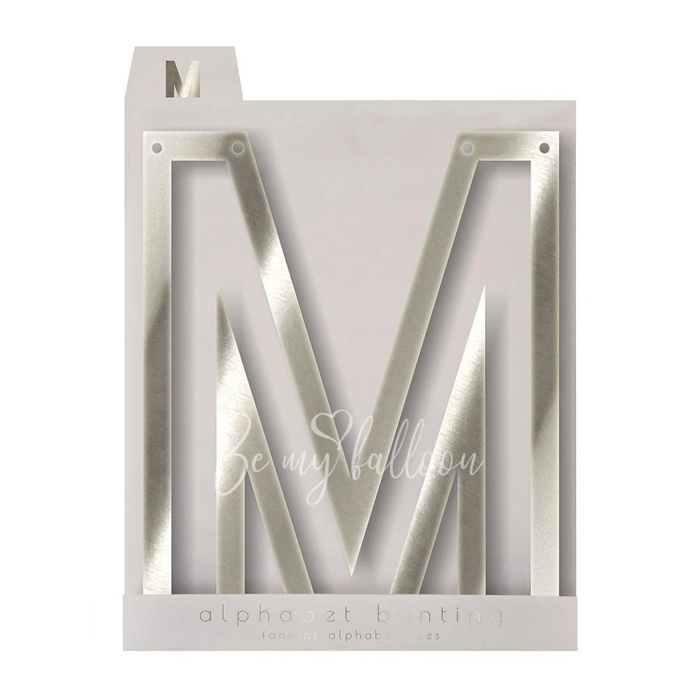 Silver M Acrylic Bunting