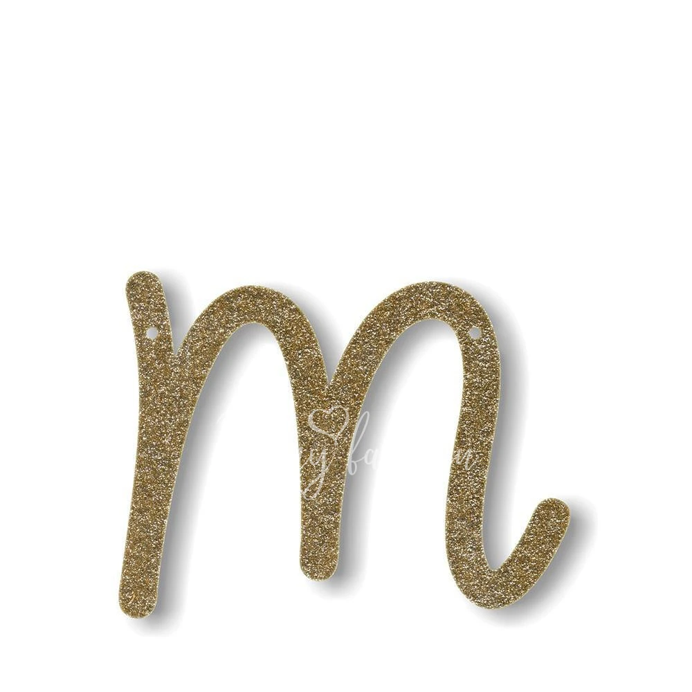 Gold Glitter M Acrylic Bunting