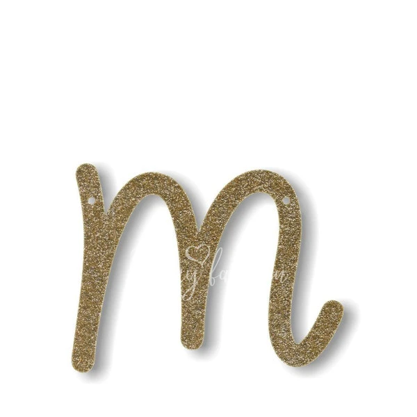 Gold Glitter M Acrylic Bunting