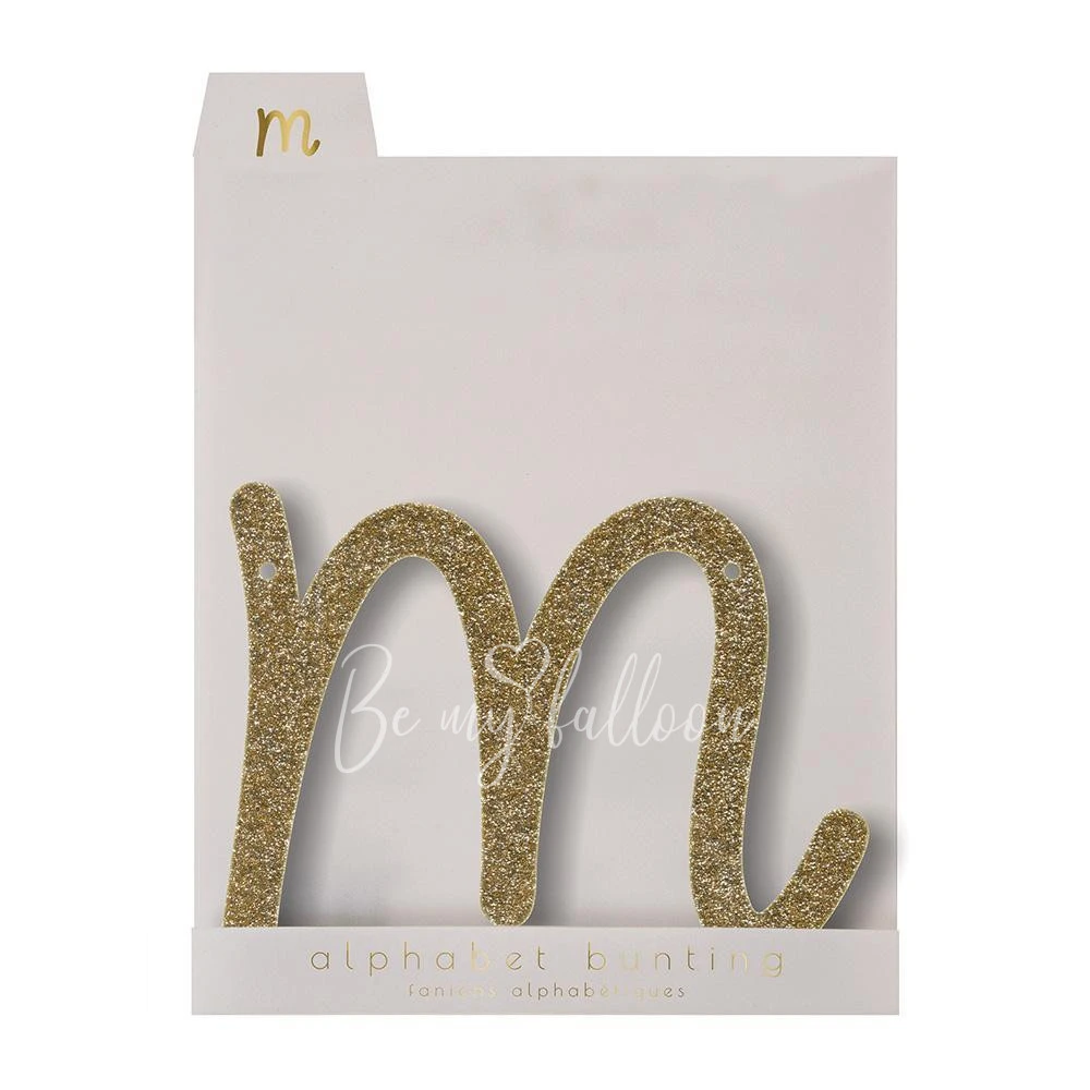 Gold Glitter M Acrylic Bunting