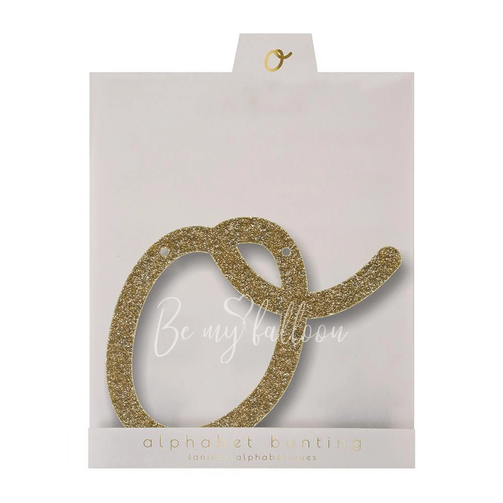 Gold Glitter O Acrylic Bunting