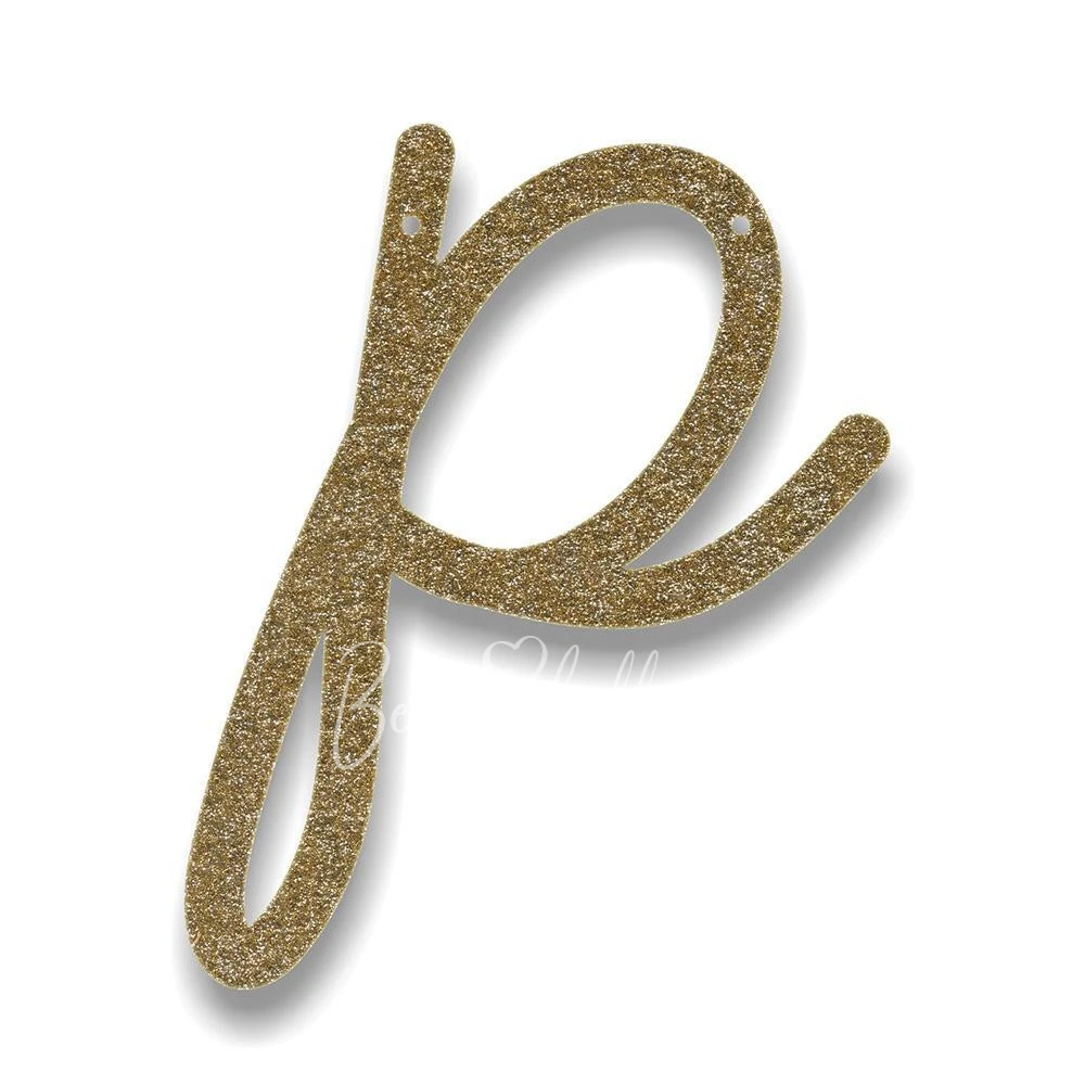 Gold Glitter P Acrylic Bunting