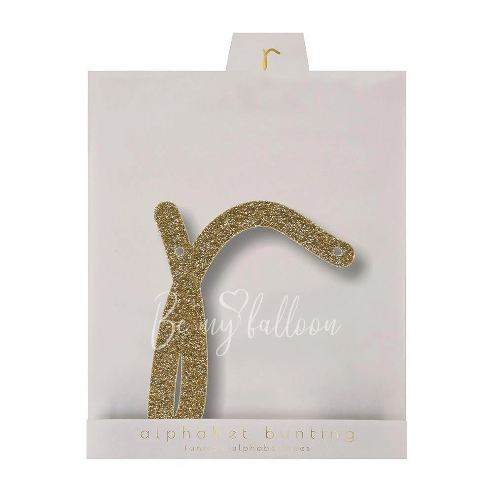 Gold Glitter R Acrylic Bunting