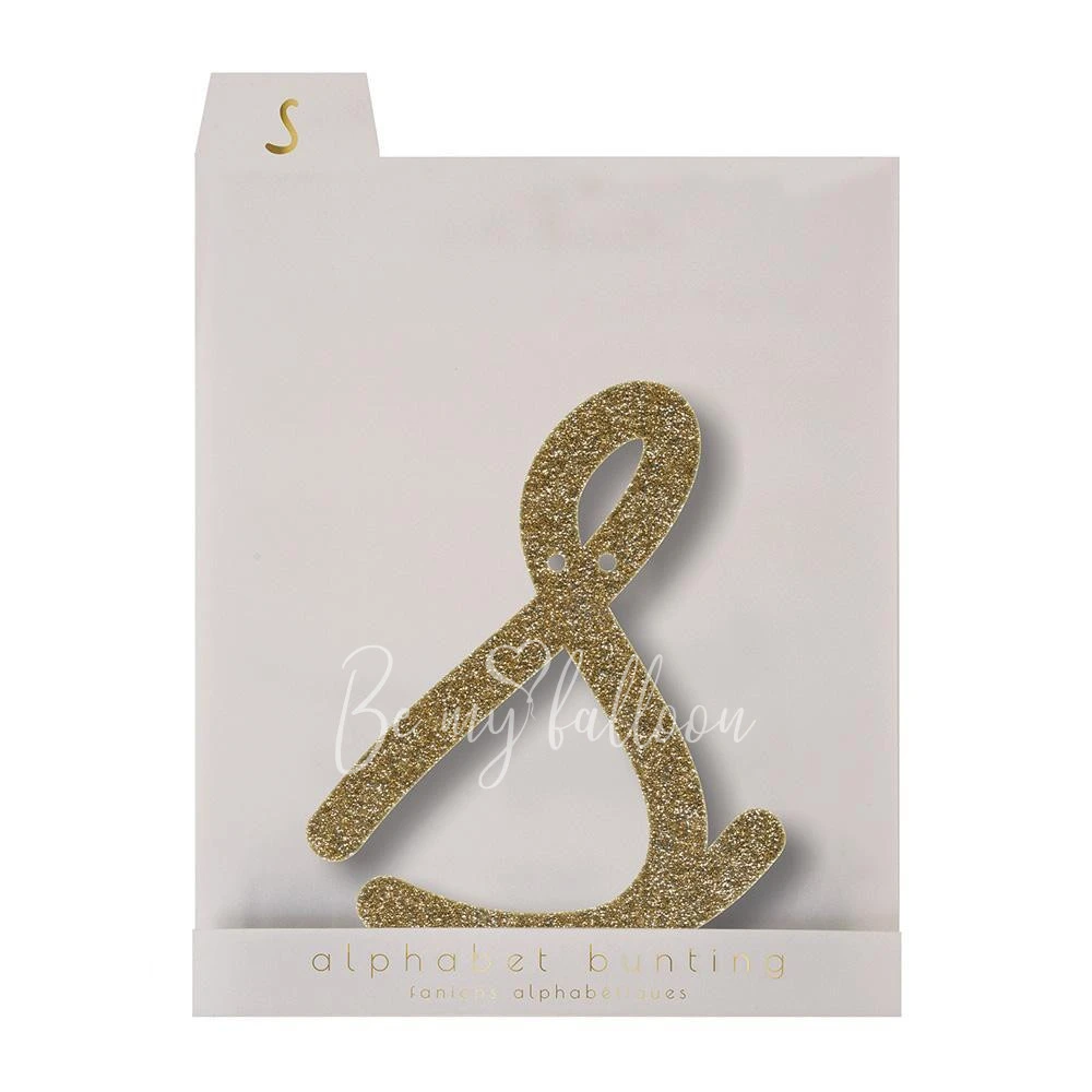 Gold Glitter S Acrylic Bunting