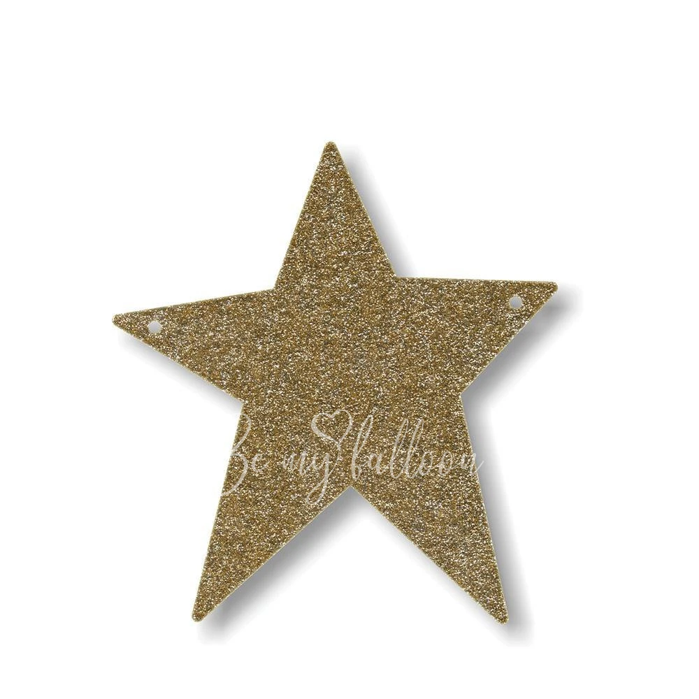 Gold Glitter Star Acrylic Bunting