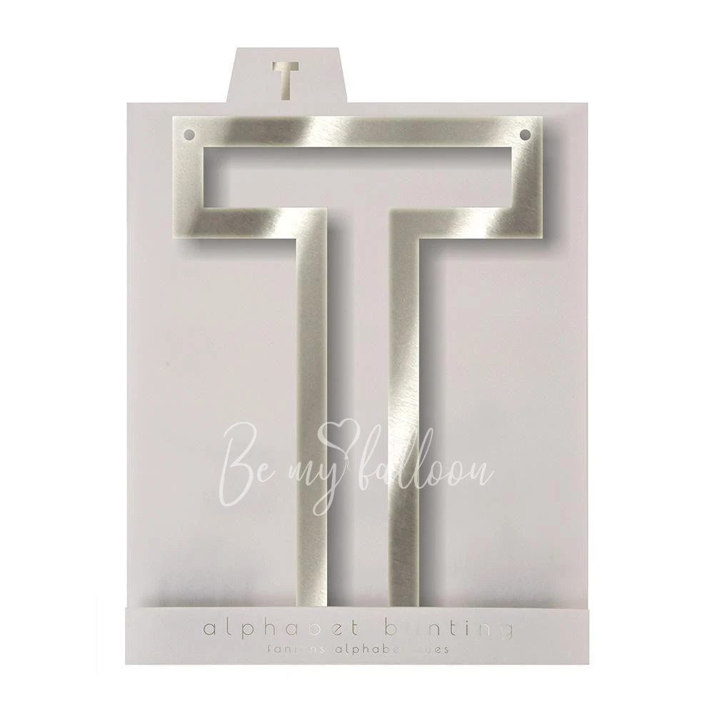 Silver T Acrylic Bunting