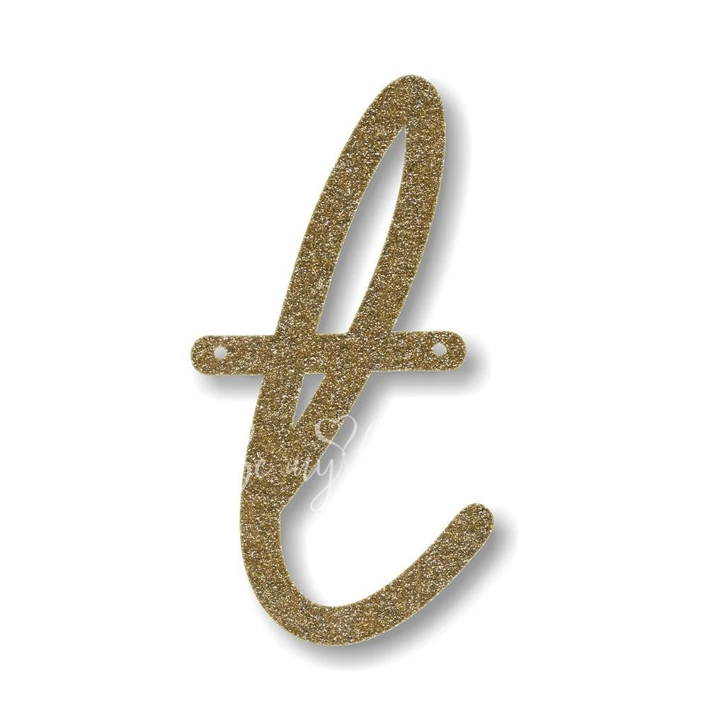 Gold Glitter T Acrylic Bunting