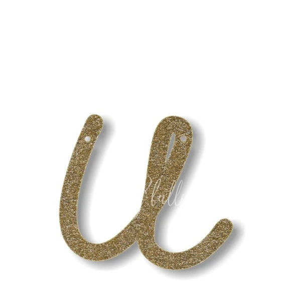 Gold Glitter U Acrylic Bunting
