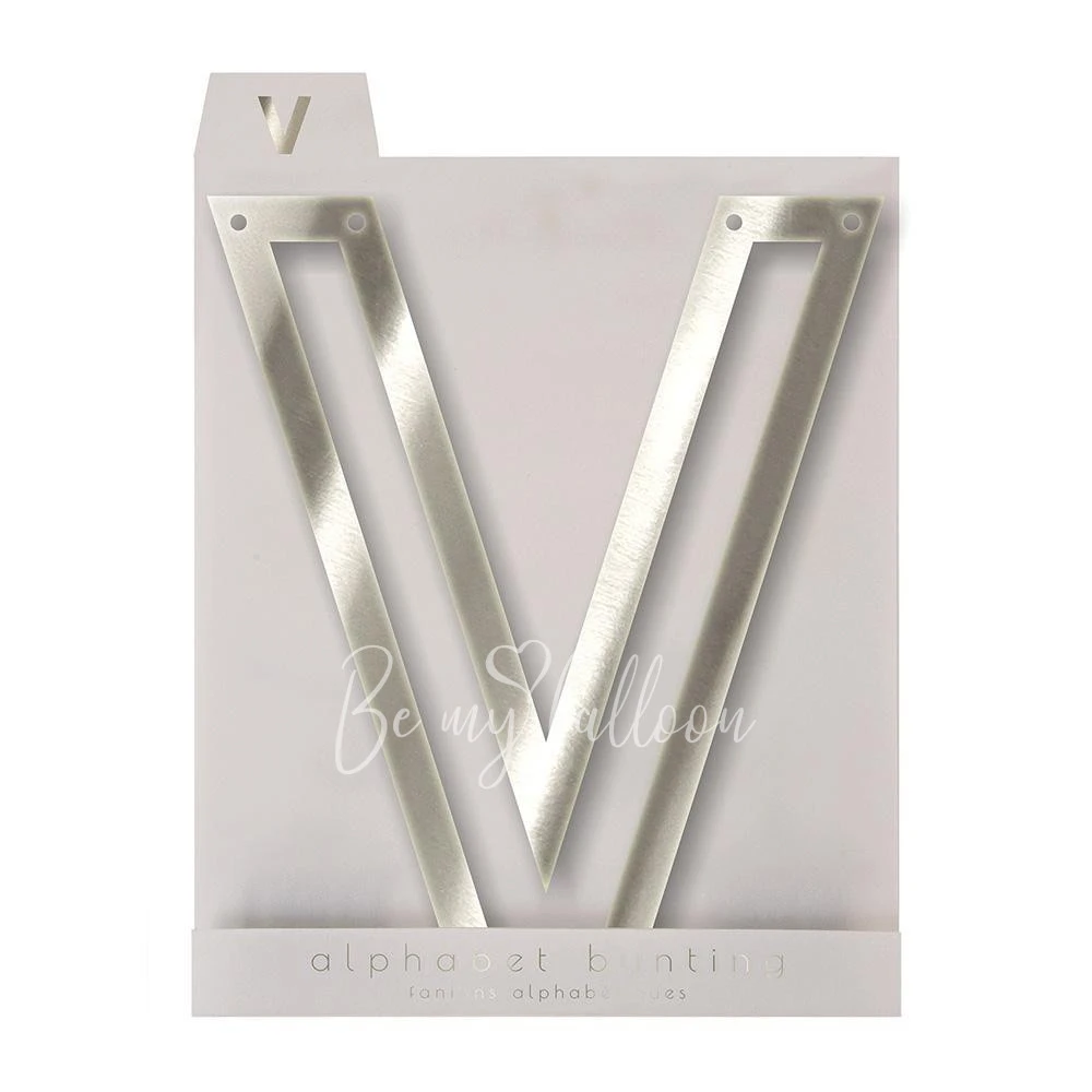 Silver V Acrylic Bunting