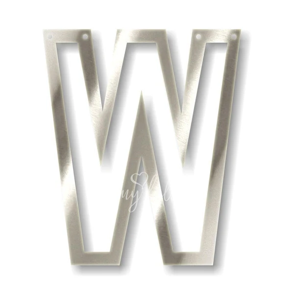 Silver W Acrylic Bunting