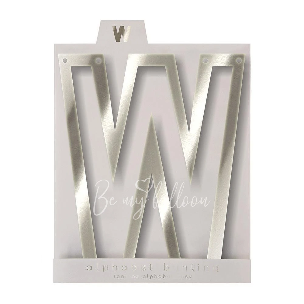 Silver W Acrylic Bunting
