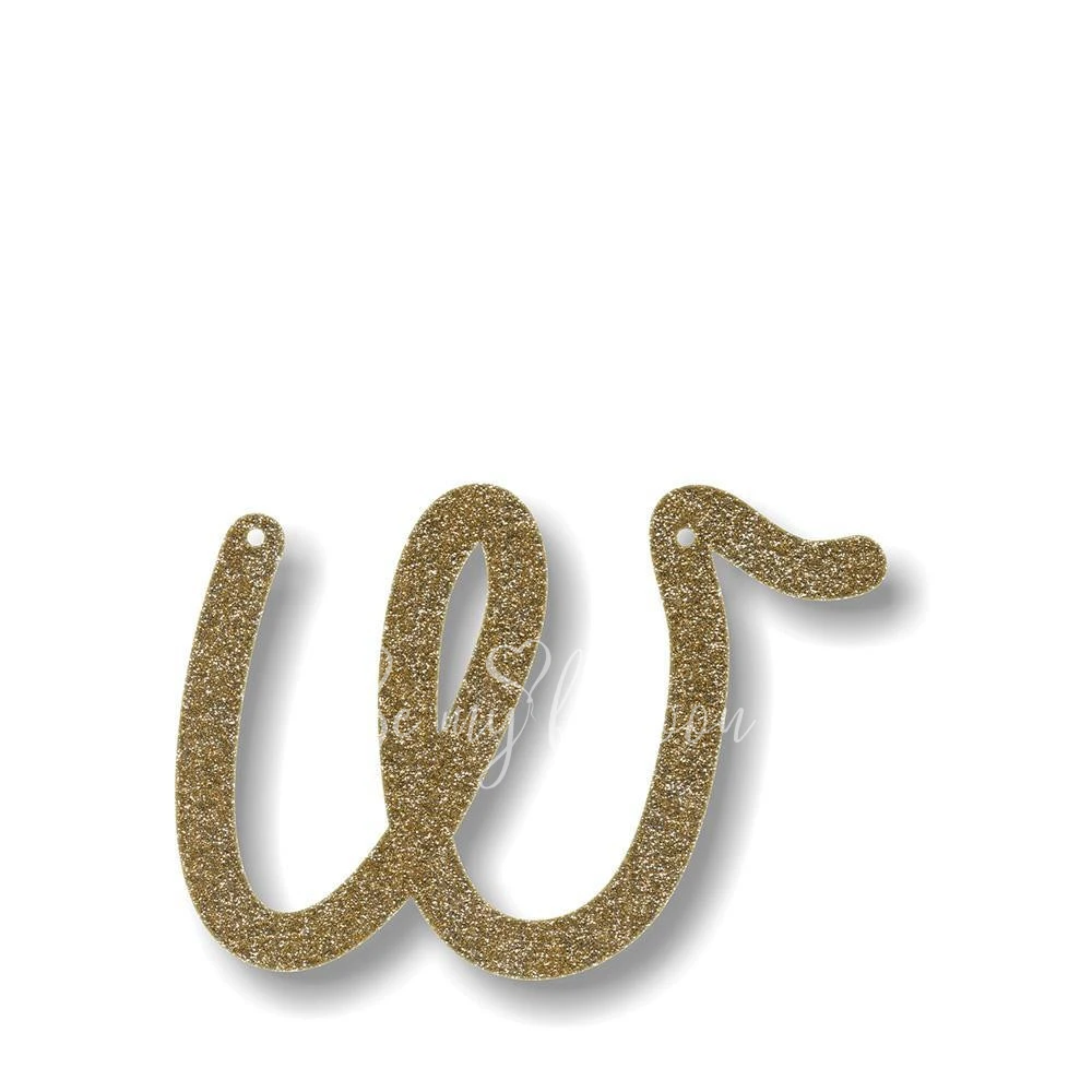 Gold Glitter W Acrylic Bunting