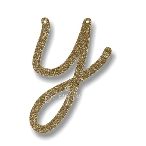 Gold Glitter Y Acrylic Bunting