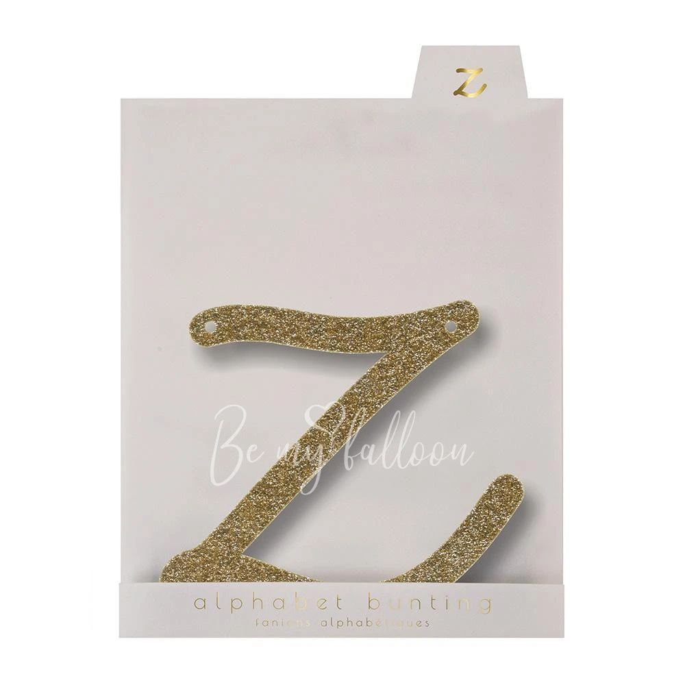 Gold Glitter Z Acrylic Bunting