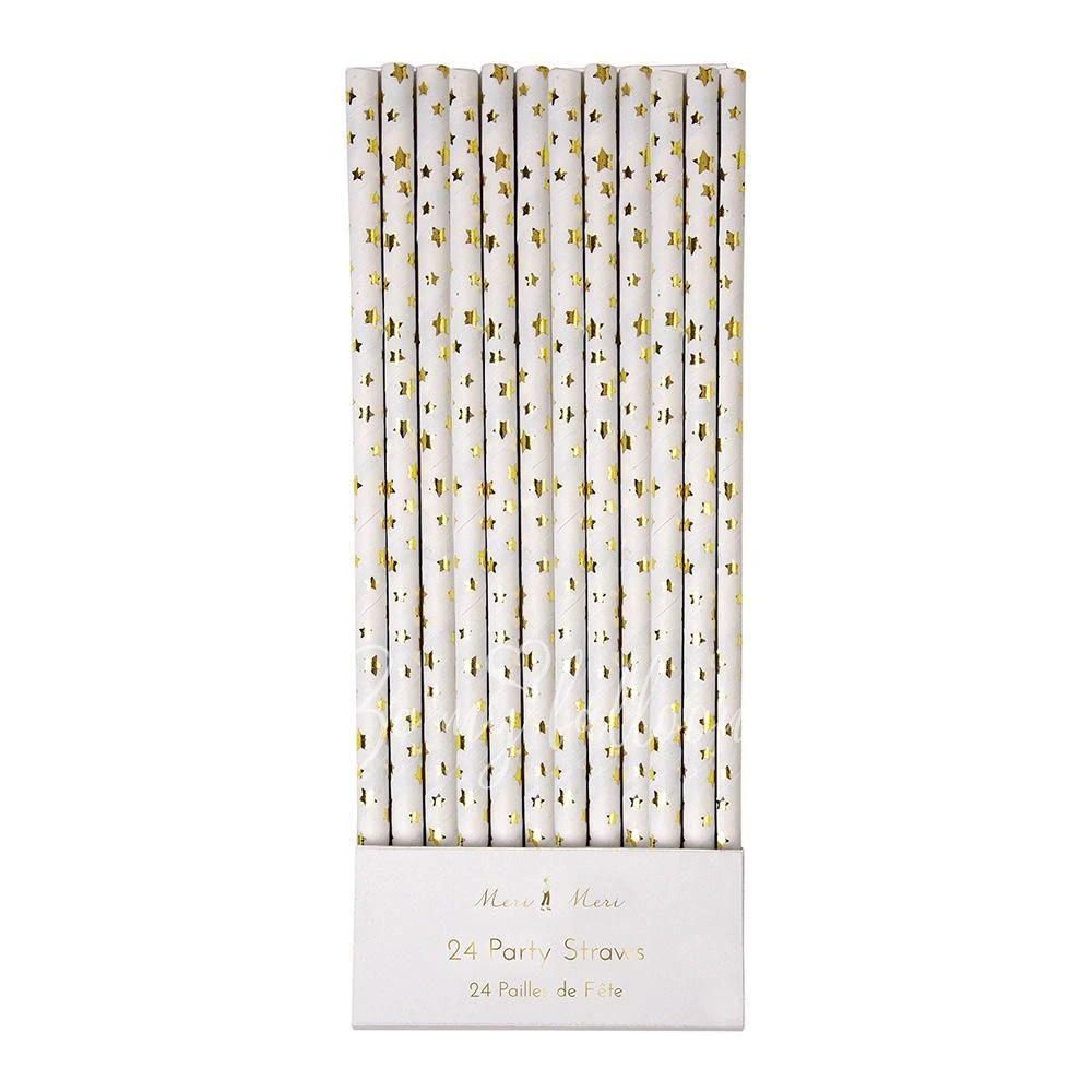 Gold Foil Star Straws