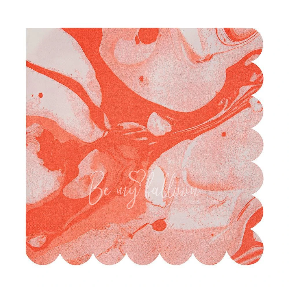 Neon Orange Marble Napkins (large)