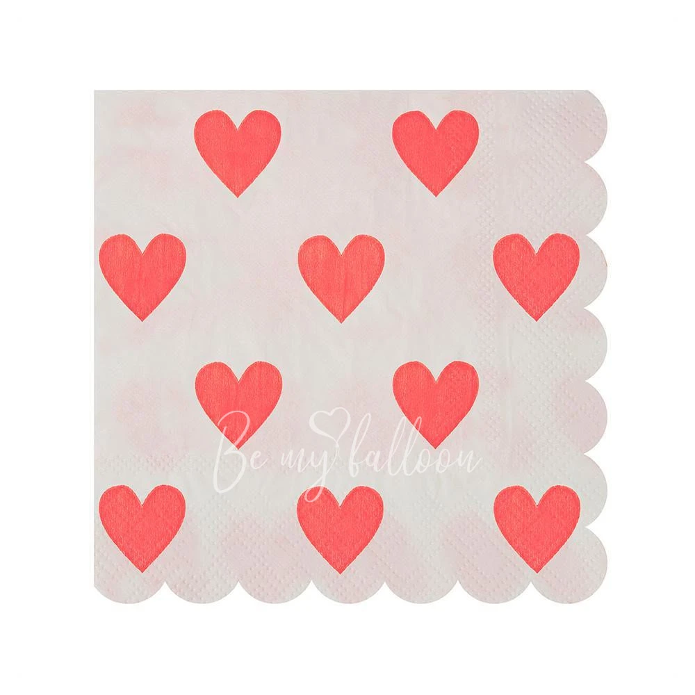 Small Coral Hearts Napkins