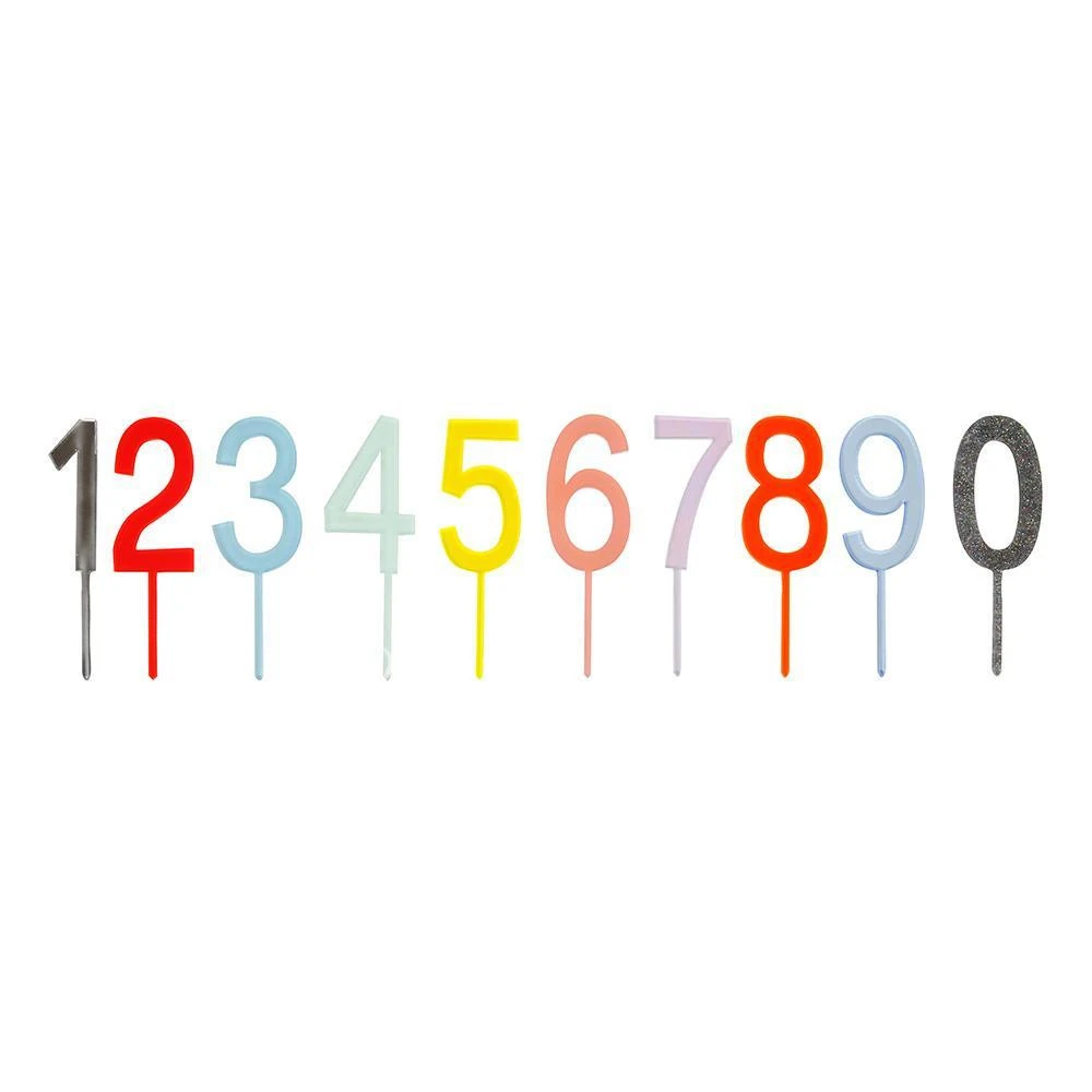 Multicolor Number Cake Toppers