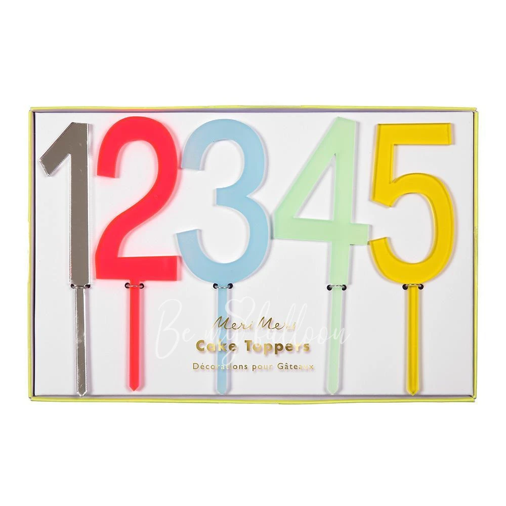 Multicolor Number Cake Toppers