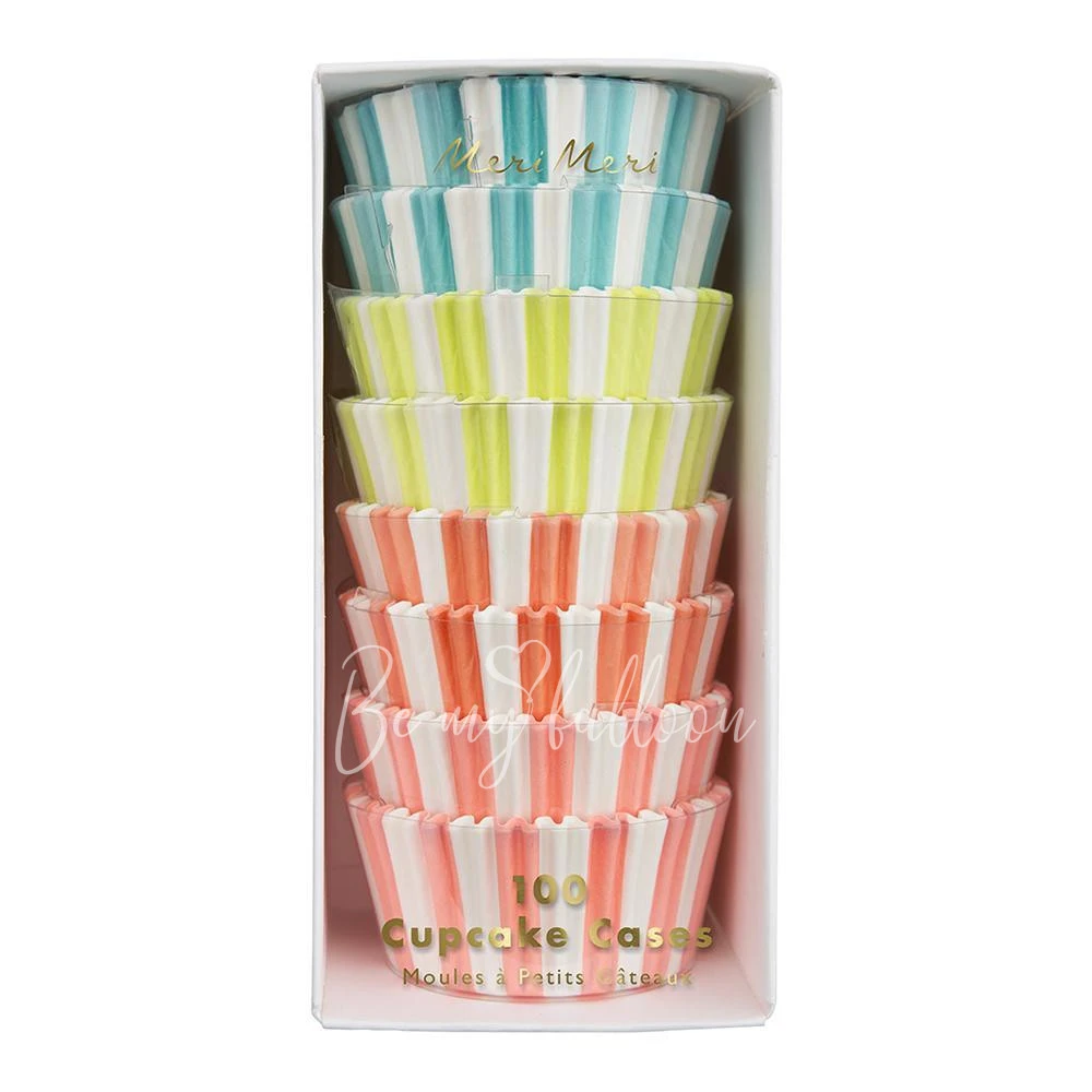 Neon Stripe Cupcake Cases