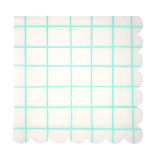 Mint Grid Napkins (large)