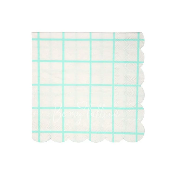 Mint Grid Napkins (small)