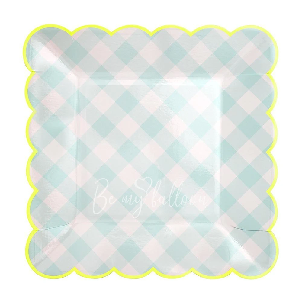 Blue Gingham Plates (large)