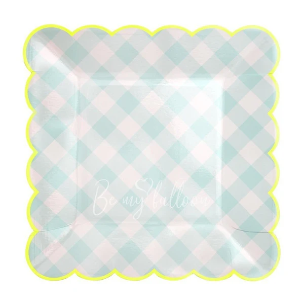 Blue Gingham Plates (large)