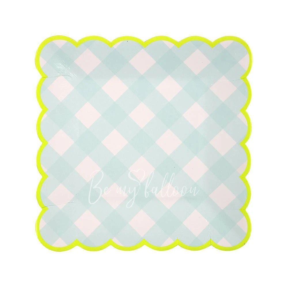 Blue Gingham Plates (small)