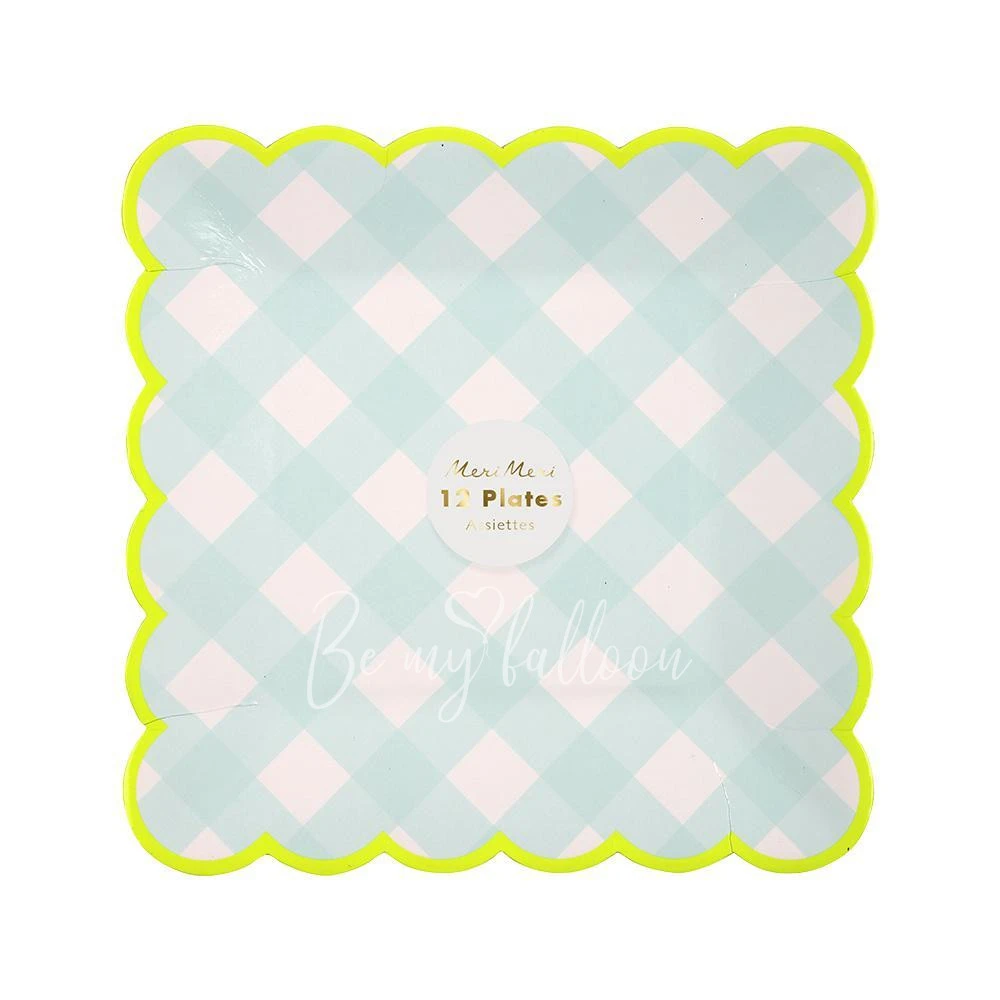 Blue Gingham Plates (small)