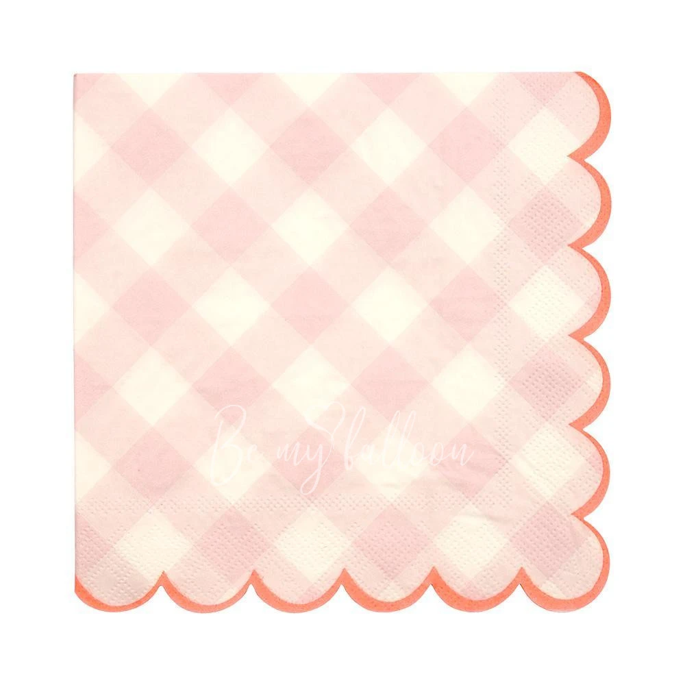 Pink Gingham Napkins (large)